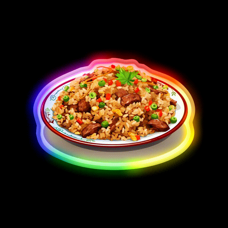 Chinese Beef Fried Rice Led Neon Sign Chinese Food Rgb Color