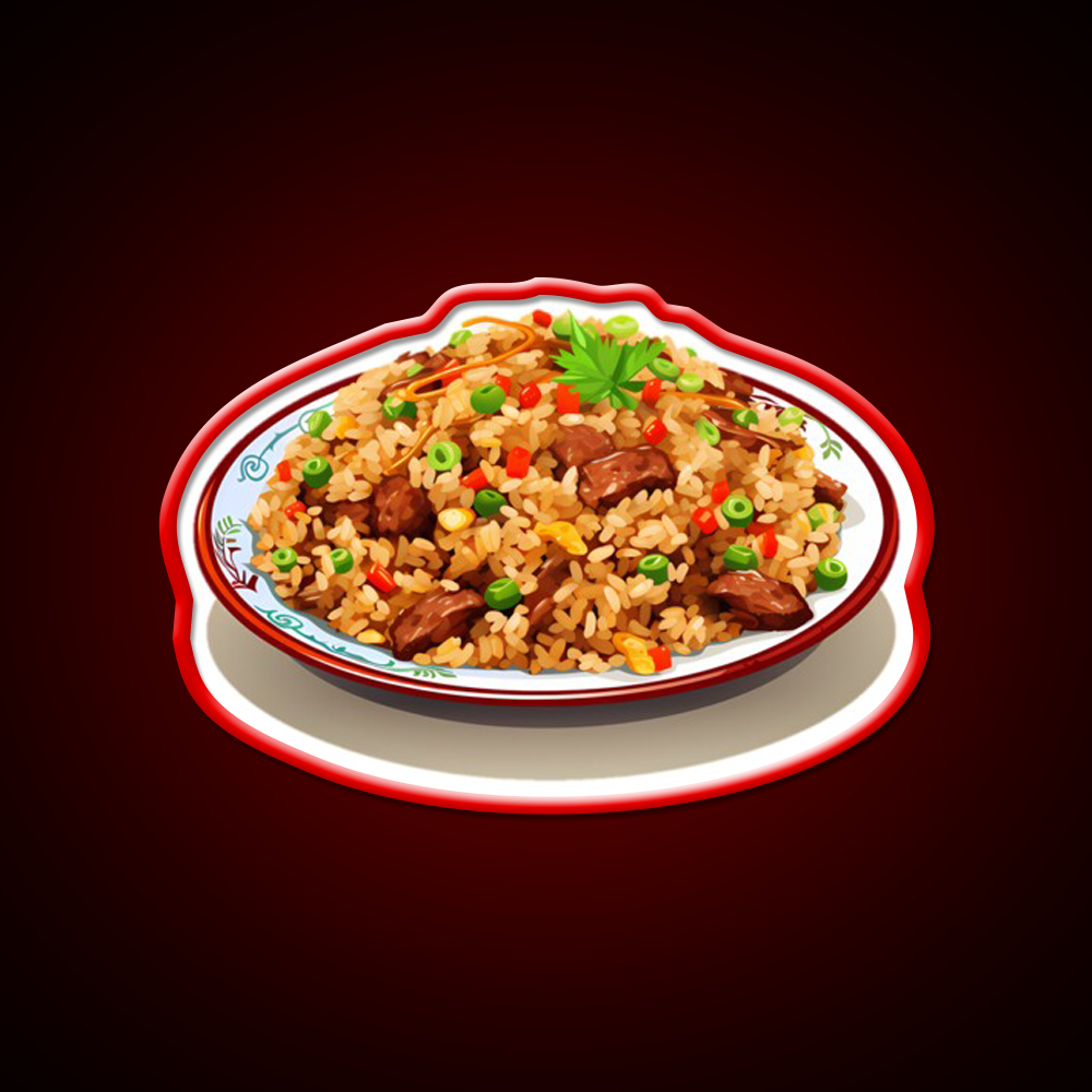 Chinese Beef Fried Rice Led Neon Sign Chinese Food Rgb Color