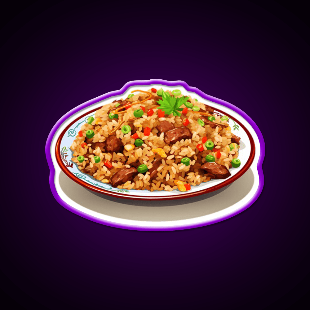Chinese Beef Fried Rice Led Neon Sign Chinese Food Rgb Color - Shineneon