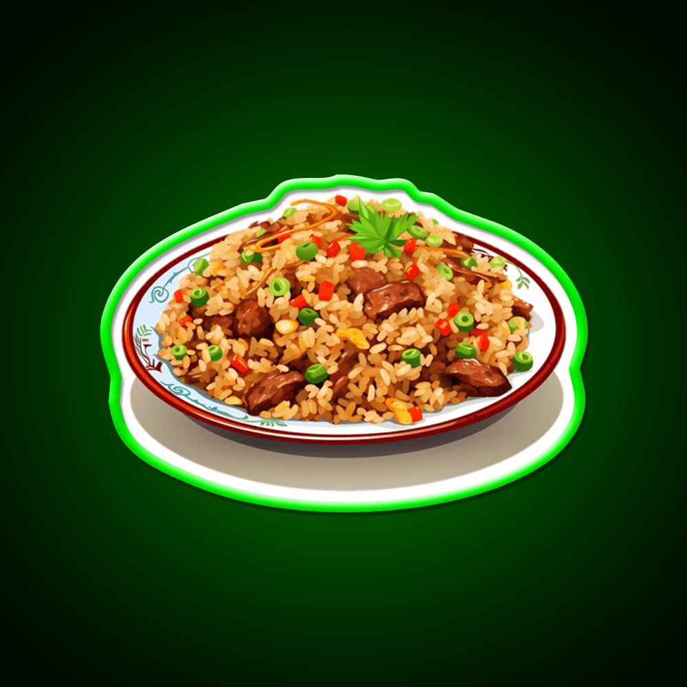 Chinese Beef Fried Rice Led Neon Sign Chinese Food Rgb Color - Shineneon