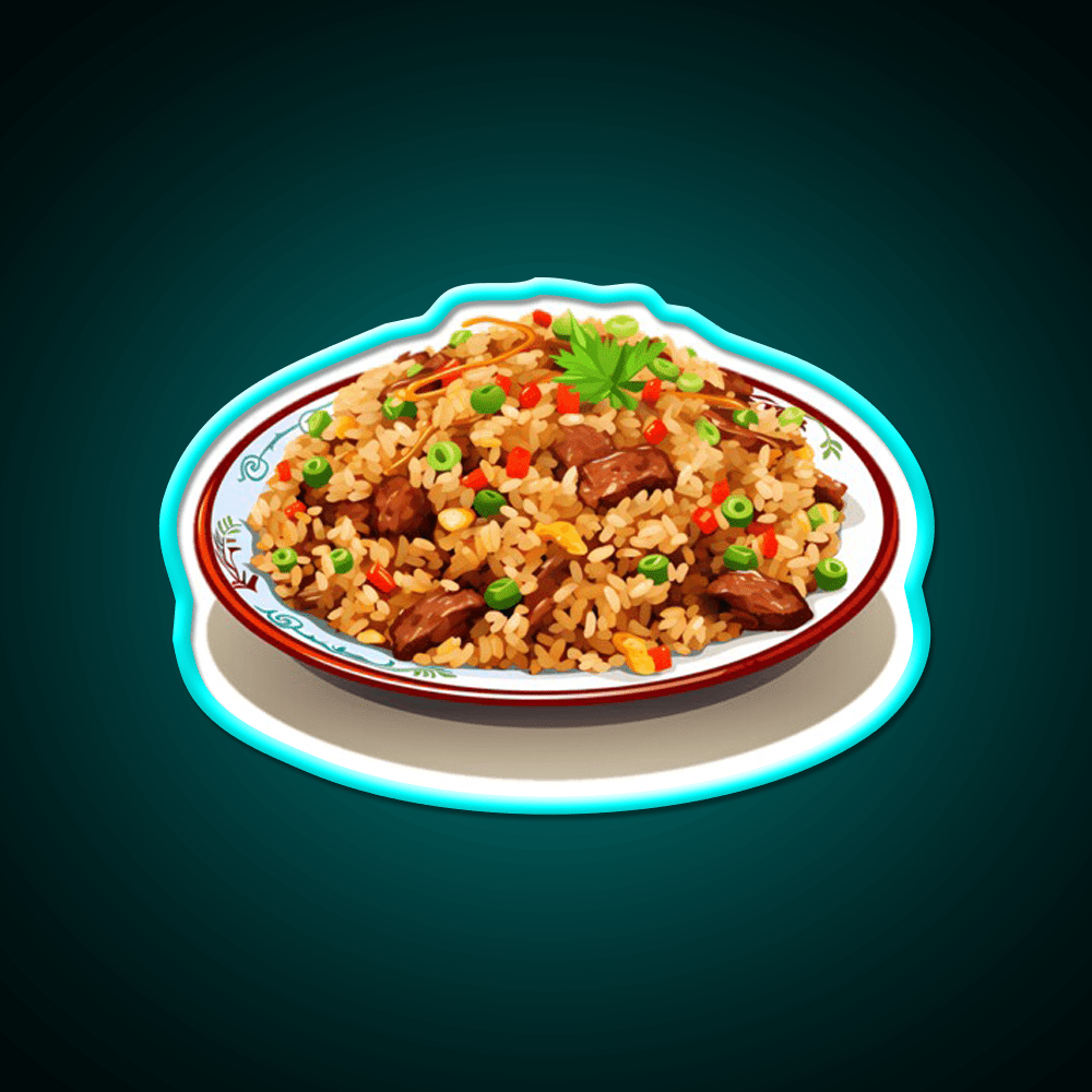 Chinese Beef Fried Rice Led Neon Sign Chinese Food Rgb Color - Shineneon