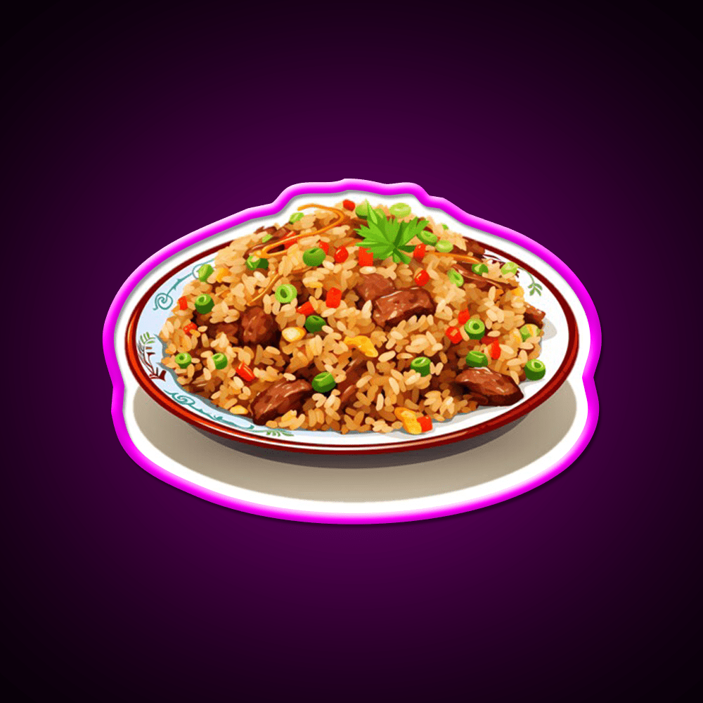 Chinese Beef Fried Rice Led Neon Sign Chinese Food Rgb Color - Shineneon