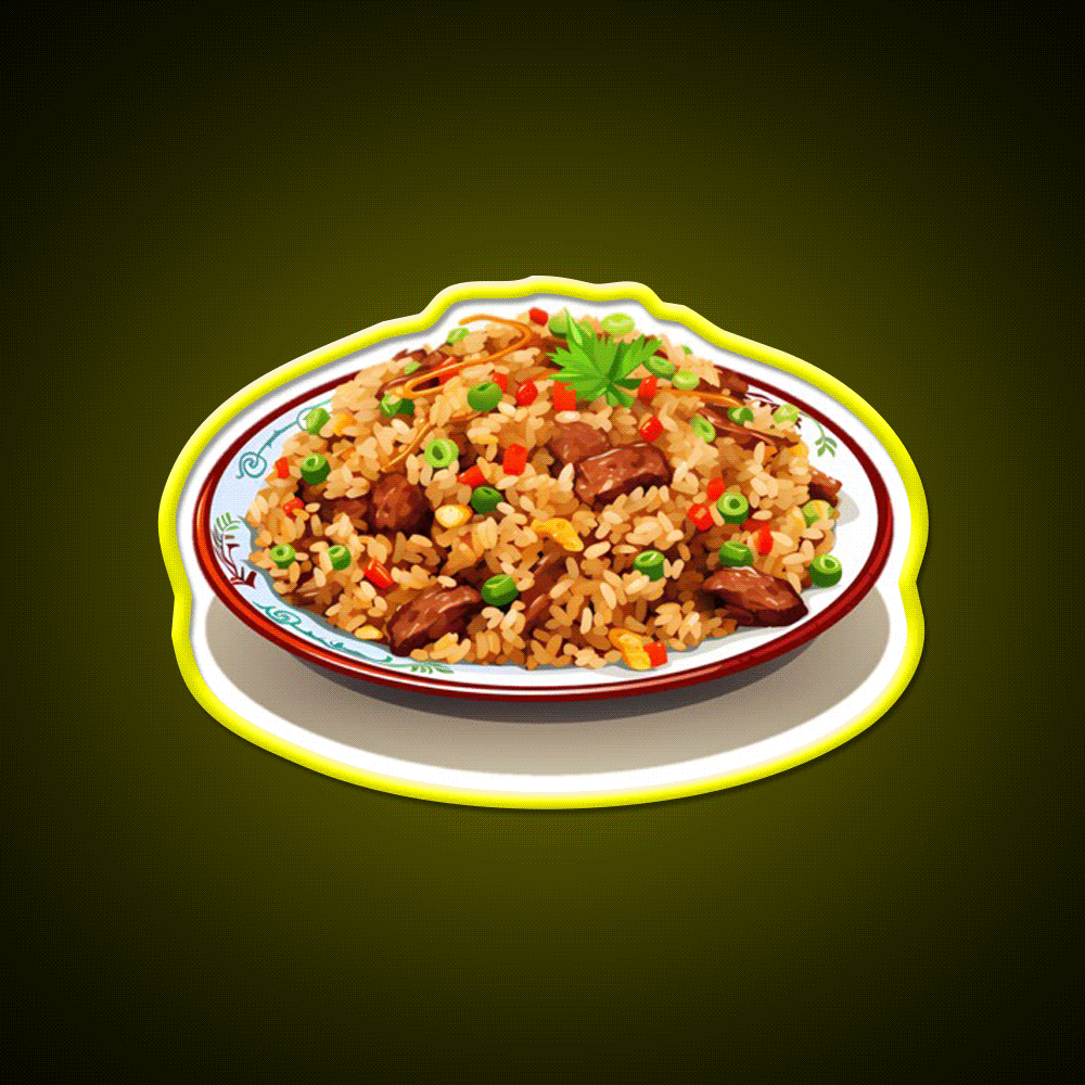 Chinese Beef Fried Rice Led Neon Sign Chinese Food Rgb Color