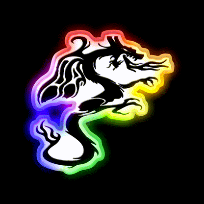 Chinese Dragon Asian Cultural Led Neon Sign Rgb Color - LED neon sign close-up detail