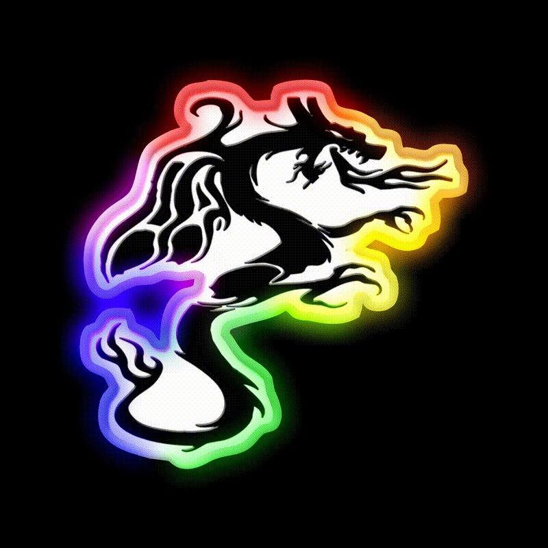 Chinese Dragon Asian Cultural Led Neon Sign Rgb Color - LED neon sign close-up detail