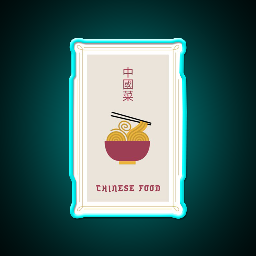Chinese Food Basic Ironic Tee Led Neon Sign Chinese Food Rgb Color
