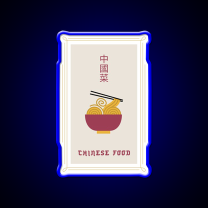 Chinese Food Basic Ironic Tee Led Neon Sign Chinese Food Rgb Color