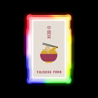 Chinese Food Basic Ironic Tee Led Neon Sign Chinese Food Rgb Color