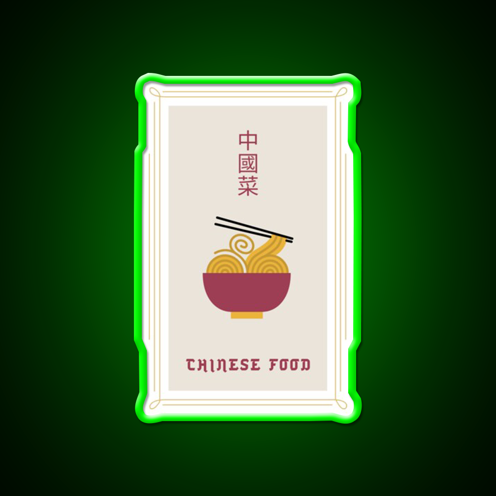 Chinese Food Basic Ironic Tee Led Neon Sign Chinese Food Rgb Color