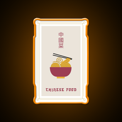 Chinese Food Basic Ironic Tee Led Neon Sign Chinese Food Rgb Color