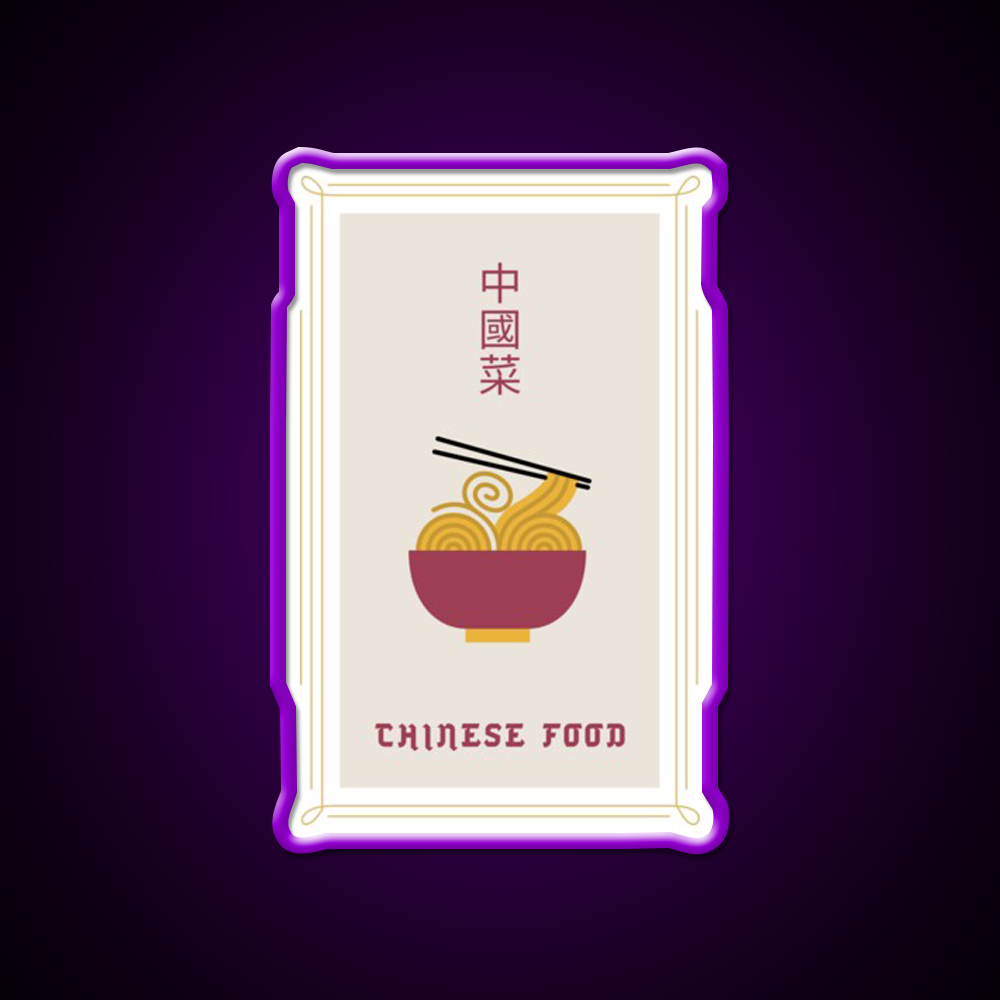 Chinese Food Basic Ironic Tee Led Neon Sign Chinese Food Rgb Color