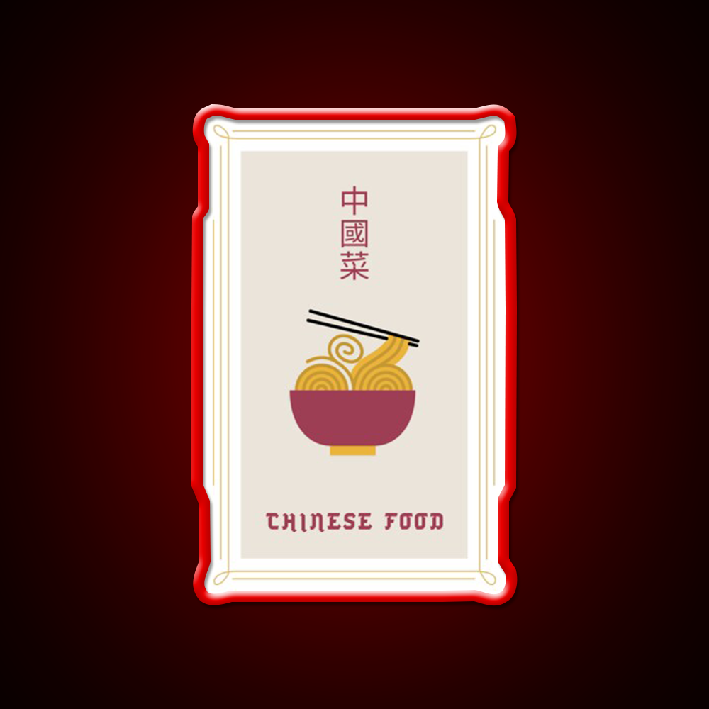 Chinese Food Basic Ironic Tee Led Neon Sign Chinese Food Rgb Color