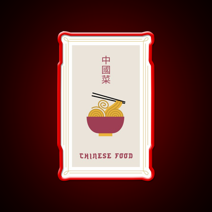 Chinese Food Basic Ironic Tee Led Neon Sign Chinese Food Rgb Color