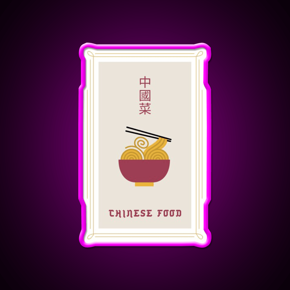 Chinese Food Basic Ironic Tee Led Neon Sign Chinese Food Rgb Color - Shineneon