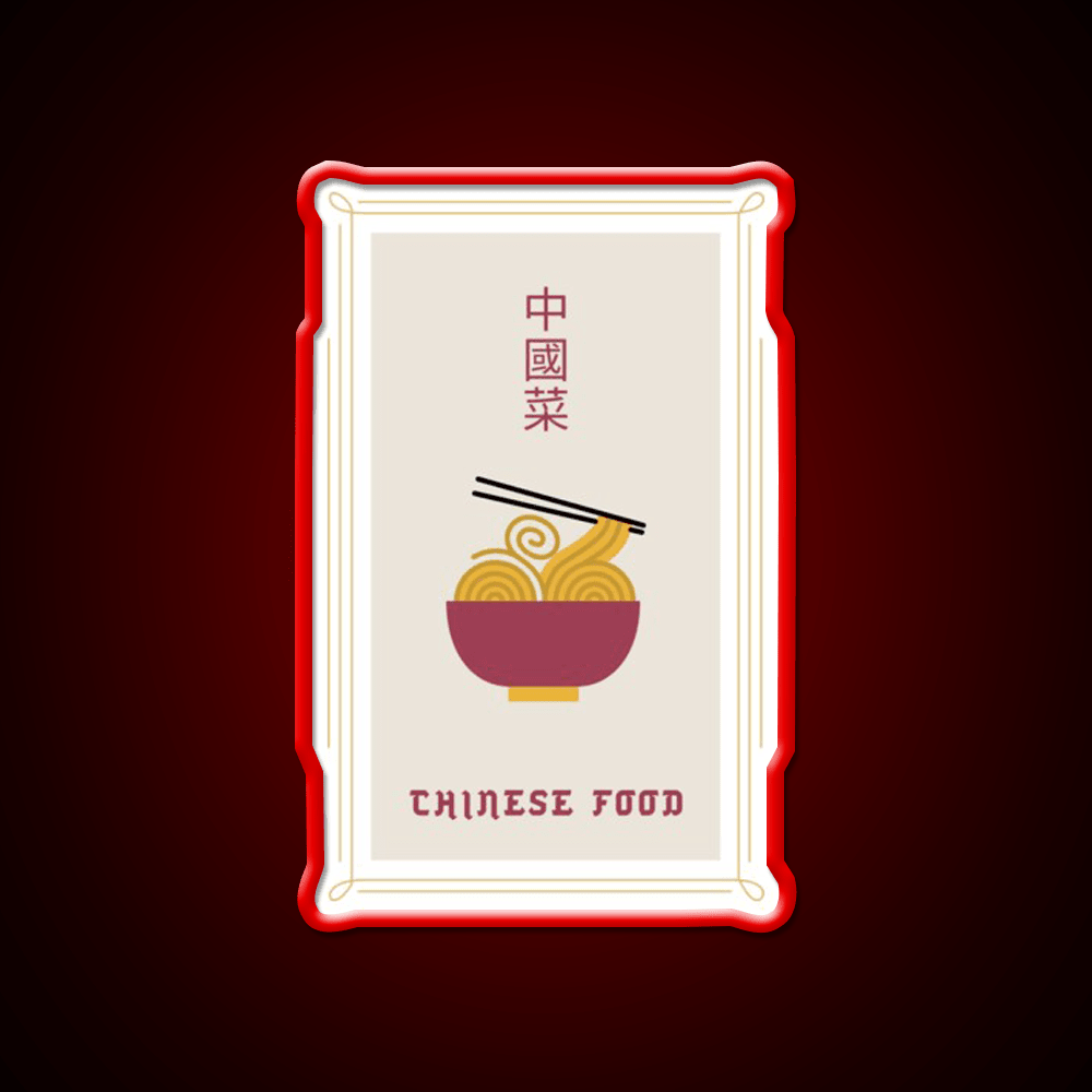 Chinese Food Basic Ironic Tee Led Neon Sign Chinese Food Rgb Color - Shineneon