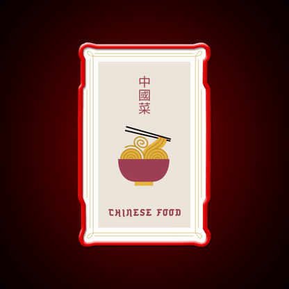 Chinese Food Basic Ironic Tee Led Neon Sign Chinese Food Rgb Color - Shineneon