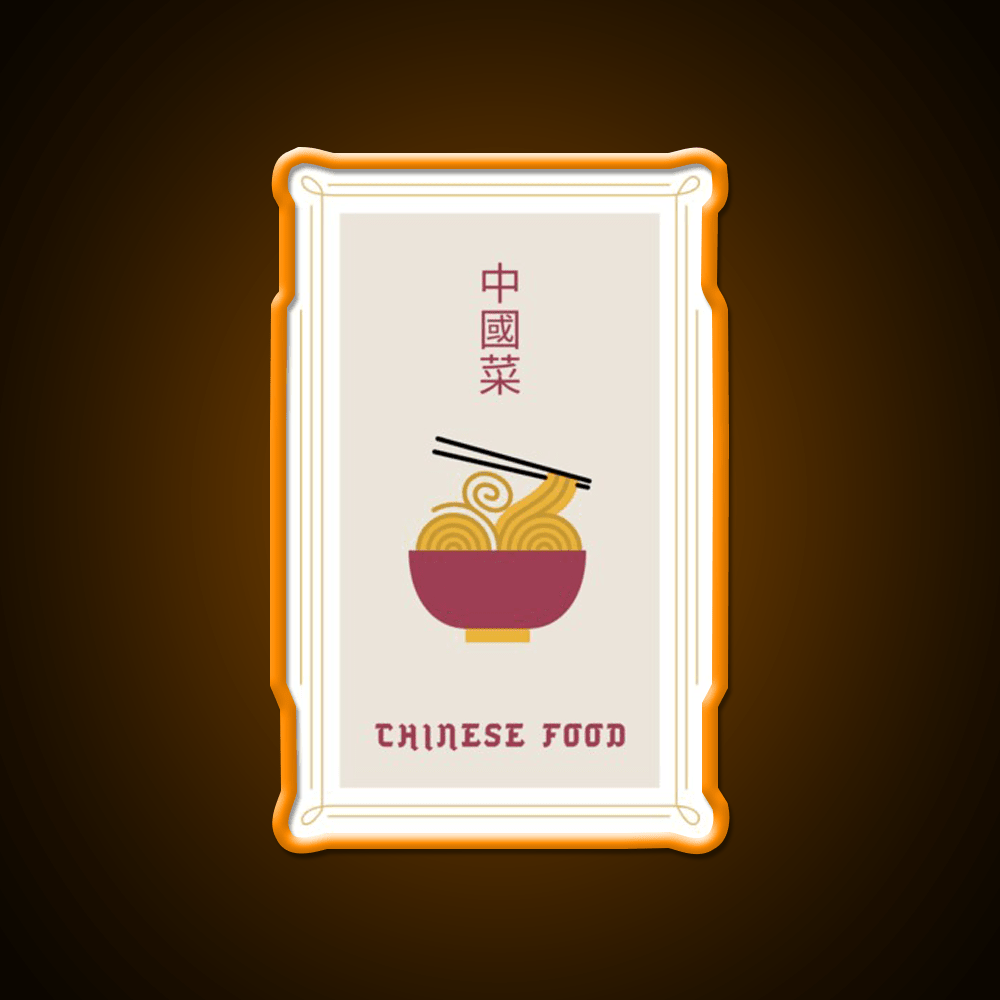 Chinese Food Basic Ironic Tee Led Neon Sign Chinese Food Rgb Color - Shineneon