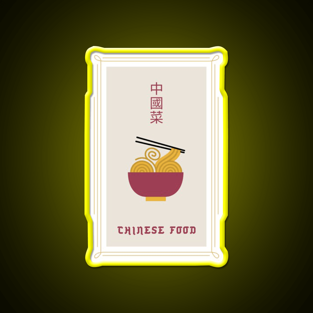 Chinese Food Basic Ironic Tee Led Neon Sign Chinese Food Rgb Color - Shineneon