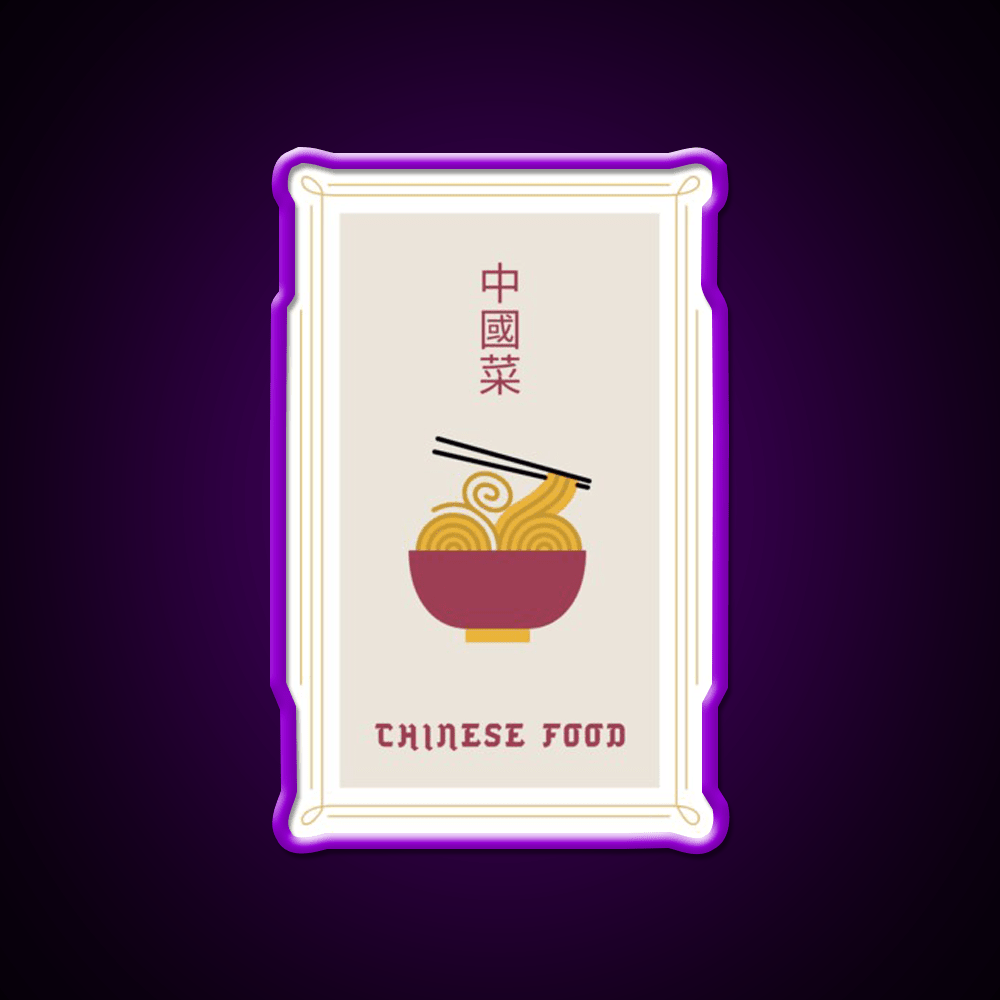 Chinese Food Basic Ironic Tee Led Neon Sign Chinese Food Rgb Color - Shineneon