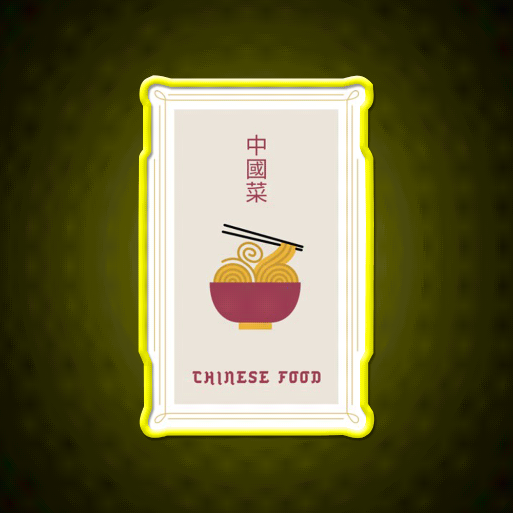 Chinese Food Basic Ironic Tee Led Neon Sign Chinese Food Rgb Color