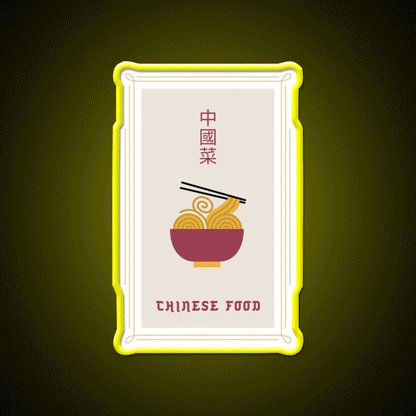 Chinese Food Basic Ironic Tee Led Neon Sign Chinese Food Rgb Color