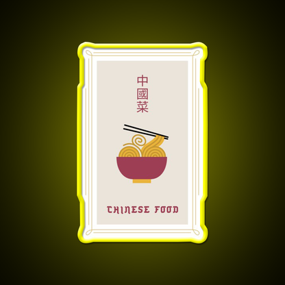 Chinese Food Basic Ironic Tee Led Neon Sign Chinese Food Rgb Color