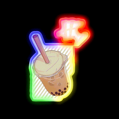 Chinese Food Bubble Tea Led Neon Sign Chinese Food Rgb Color