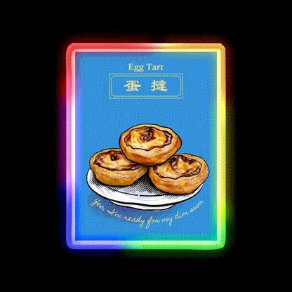 Chinese Food Dim Sum Egg Tart Led Neon Sign Chinese Food Rgb Color