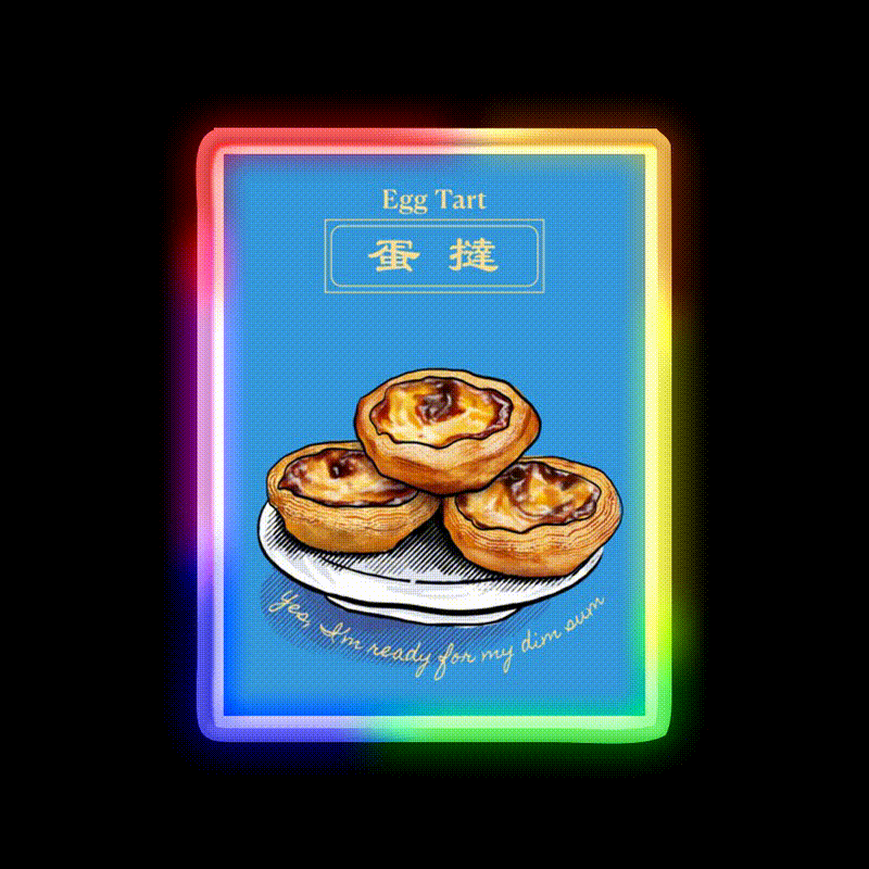 Chinese Food Dim Sum Egg Tart Led Neon Sign Chinese Food Rgb Color