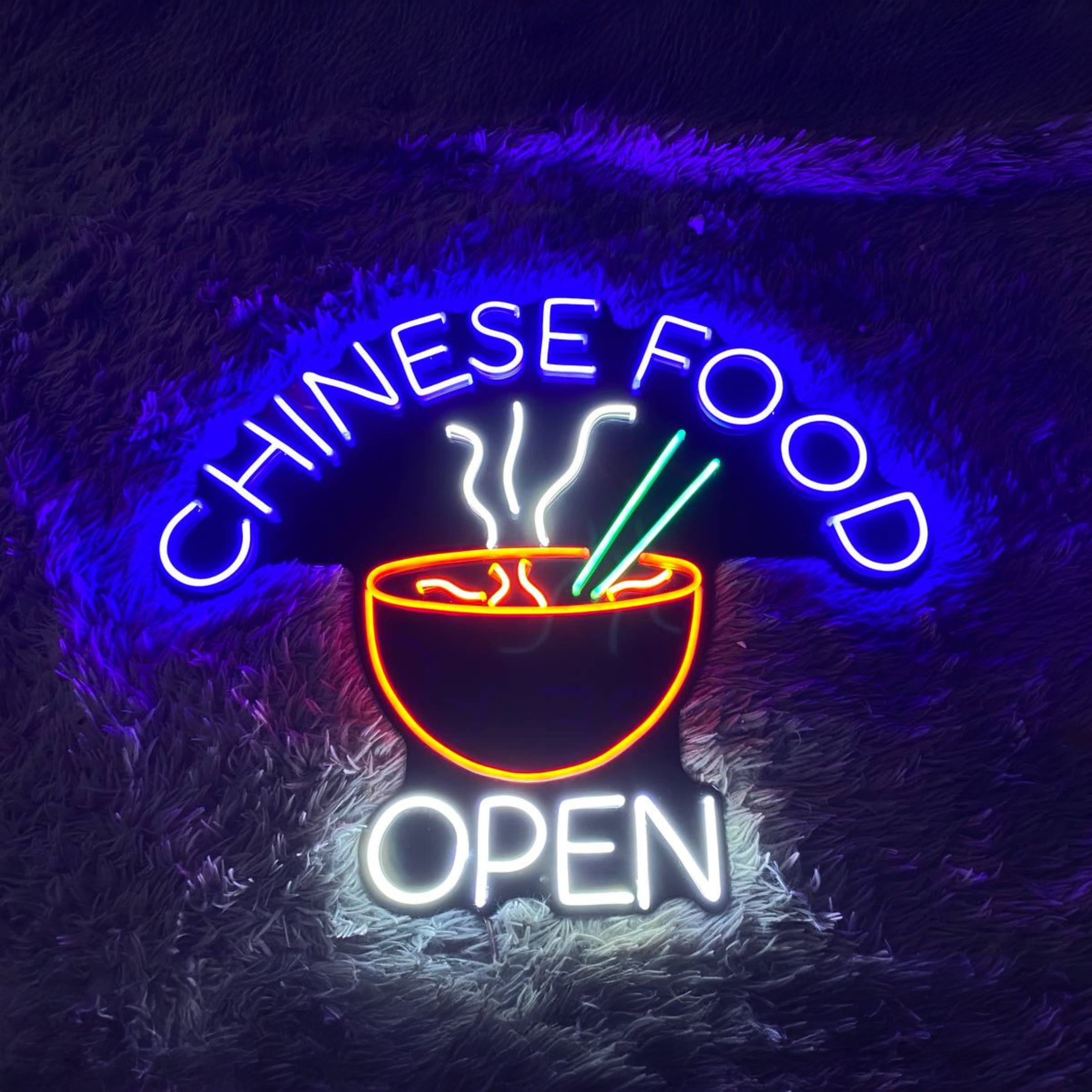 Chinese Food Open Led Sign Restaurant Decoration | Shineneon