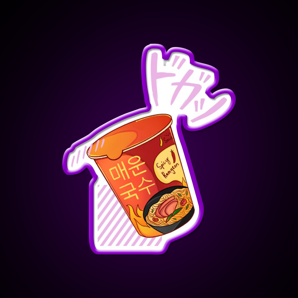 Chinese Food Spicy Ramyeon Led Neon Sign Chinese Food Rgb Color