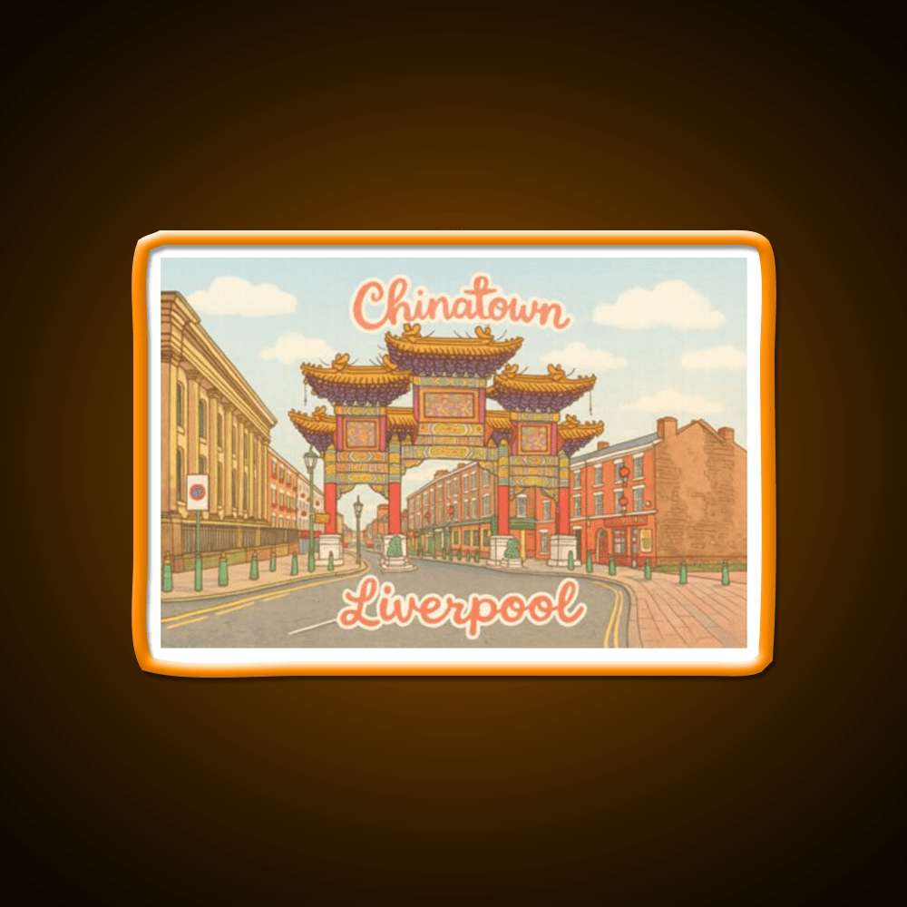 Chinese Gate Chinatown Liverpool Uk Asian Cultural Led Neon Sign Rgb Color - Shineneon