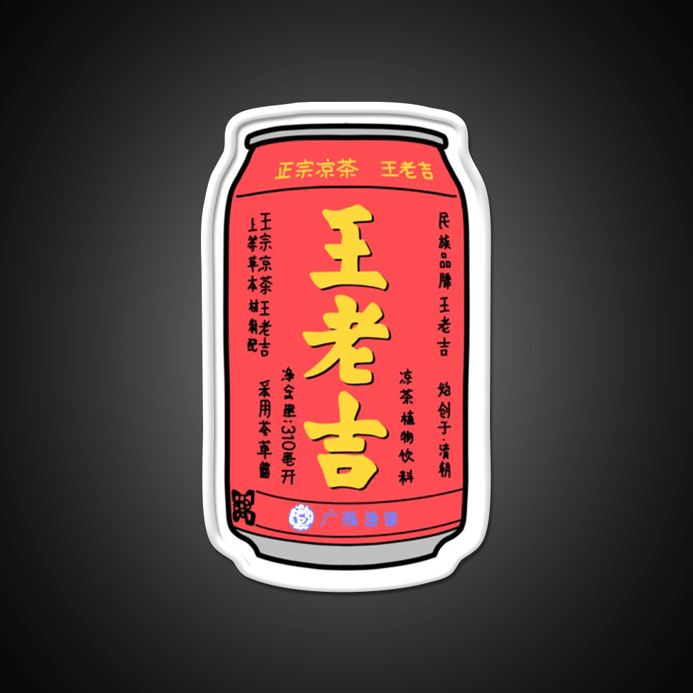 Chinese Herbal Tea Drink Wang Lao Ji Snack Food Led Neon Sign Rgb Color - Shineneon
