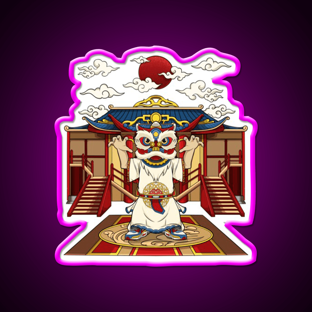 Chinese Lion Dance Asian Cultural Led Neon Sign Rgb Color - Shineneon