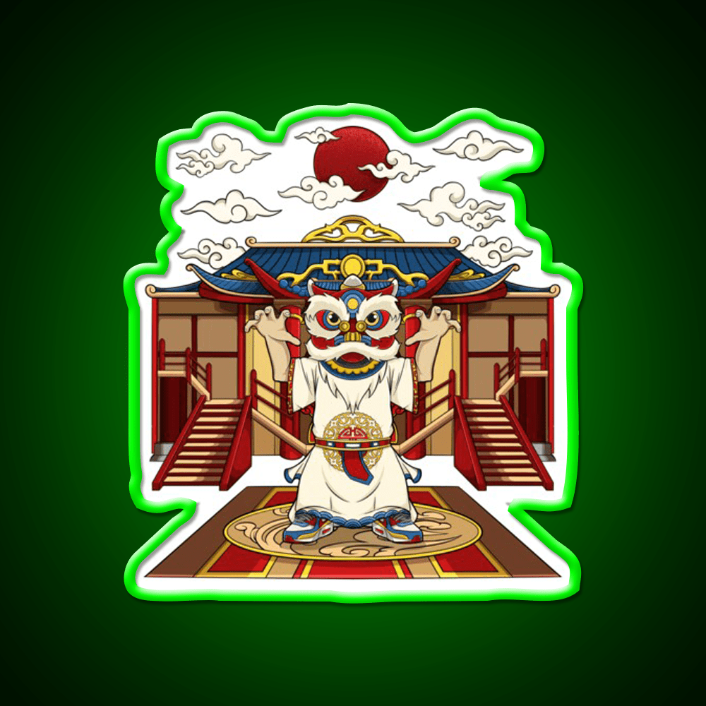 Chinese Lion Dance Asian Cultural Led Neon Sign Rgb Color - Shineneon