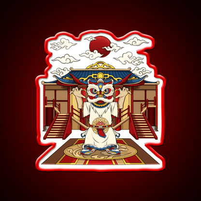 Chinese Lion Dance Asian Cultural Led Neon Sign Rgb Color - Shineneon
