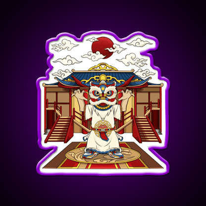 Chinese Lion Dance Asian Cultural Led Neon Sign Rgb Color - Shineneon