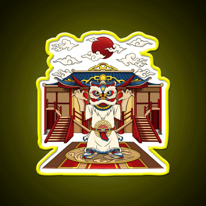 Chinese Lion Dance Asian Cultural Led Neon Sign Rgb Color - Custom LED neon sign front view
