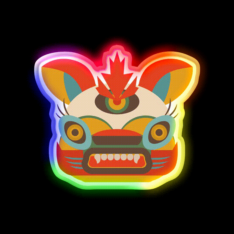 Chinese Monster Led Neon Sign Chinese Food Rgb Color