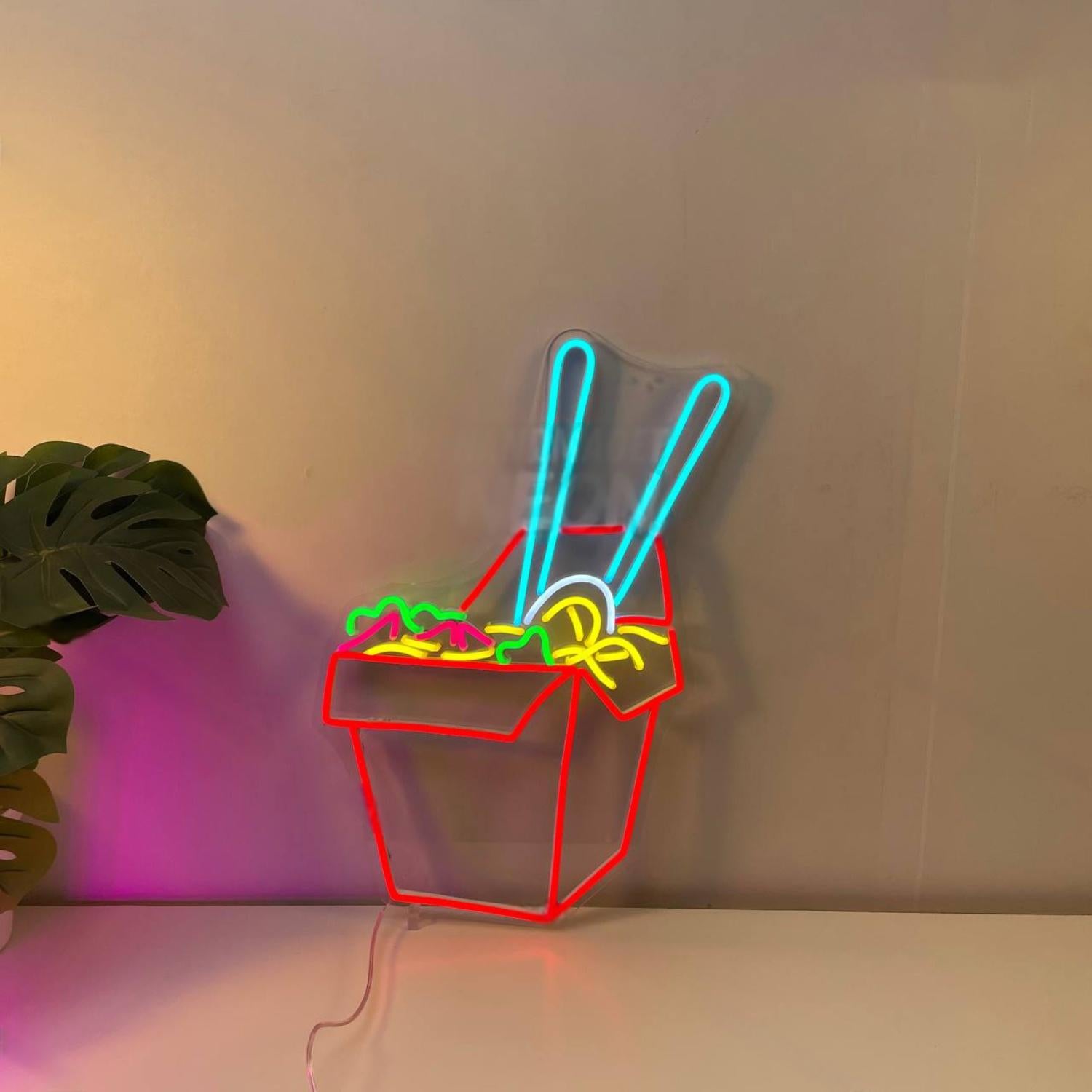 Chinese Noodle Takeout Box Led Neon Sign Food Led Neon Sign | Shineneon