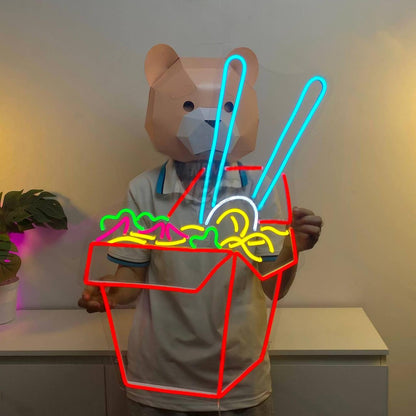 Chinese Ramen Take Out Box Led Neon Sign Food Led Neon Sign | Shineneon