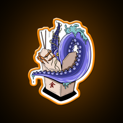 Chinese Take Away Cartoon Illustration Led Neon Sign Chinese Food Rgb Color