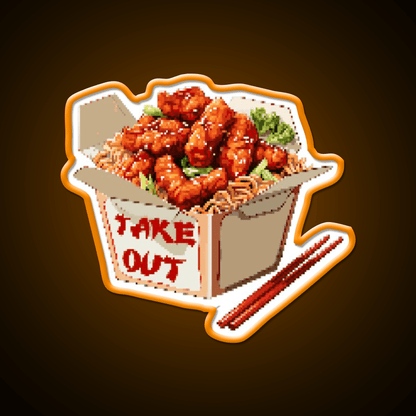 Chinese Take Out Pixel Art Fast Food Led Neon Sign For Burger Place Rgb Color - Shineneon