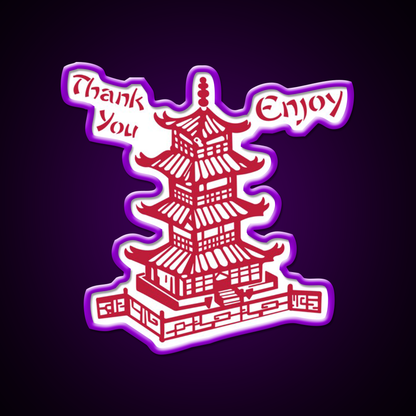 Chinese Takeaway Pagoda Enjoy Led Neon Sign Chinese Food Rgb Color