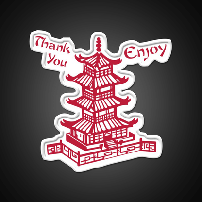 Chinese Takeaway Pagoda Enjoy Led Neon Sign Chinese Food Rgb Color - Shineneon