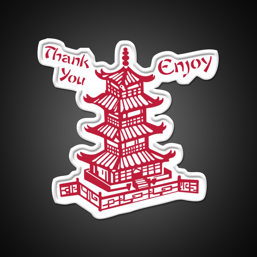 Chinese Takeaway Pagoda Enjoy Led Neon Sign Chinese Food Rgb Color