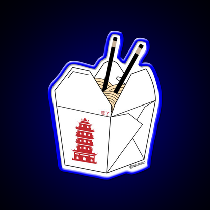Chinese Takeout Box Led Neon Sign Chinese Food Wall Art Rgb Color