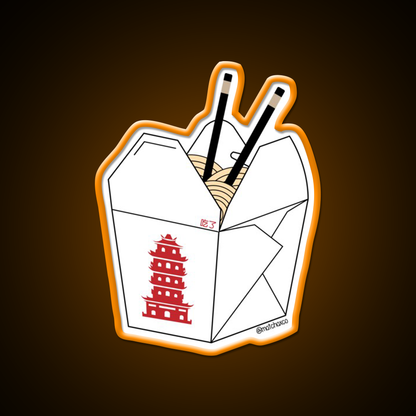 Chinese Takeout Box Led Neon Sign Chinese Food Wall Art Rgb Color