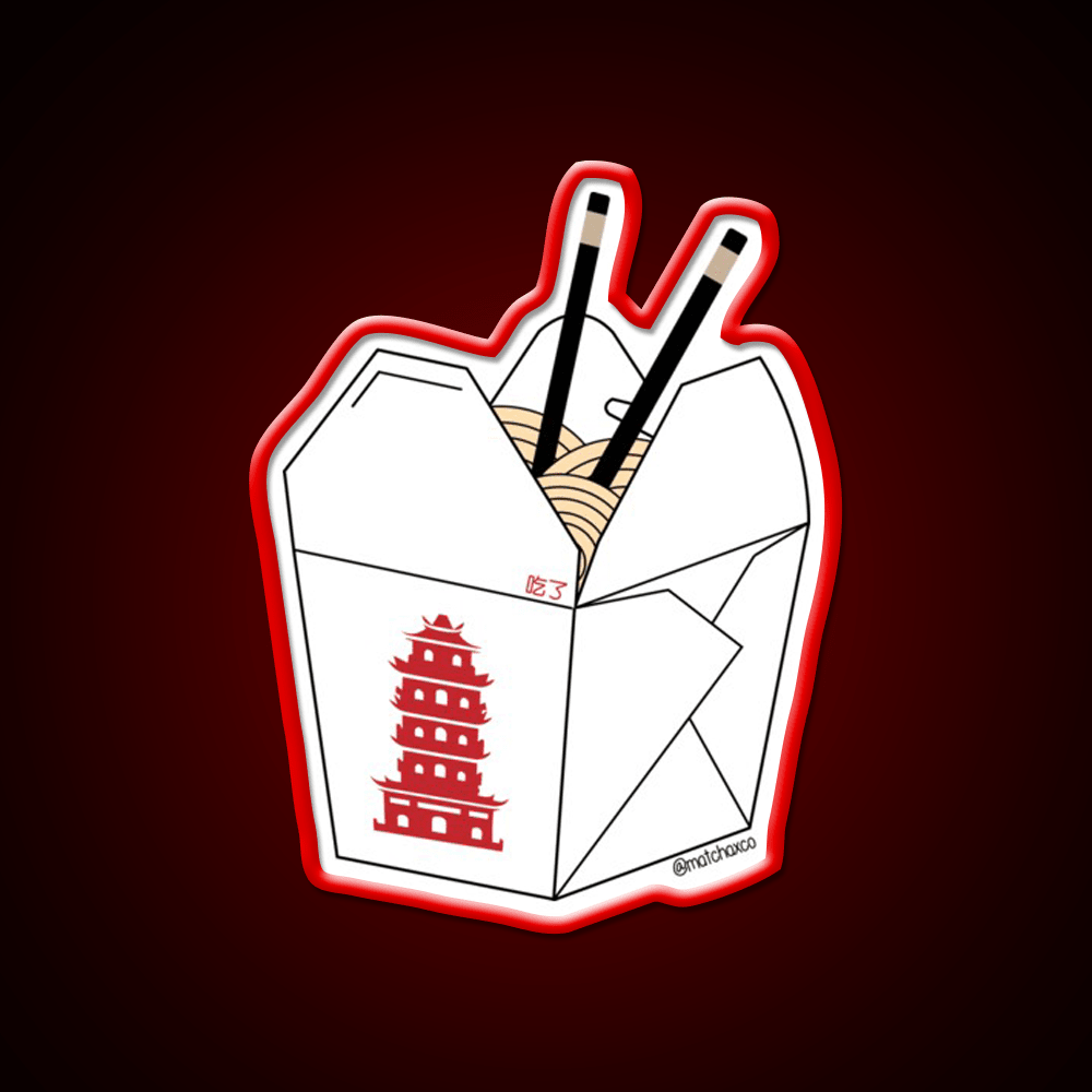 Chinese Takeout Box Led Neon Sign Chinese Food Wall Art Rgb Color - Shineneon
