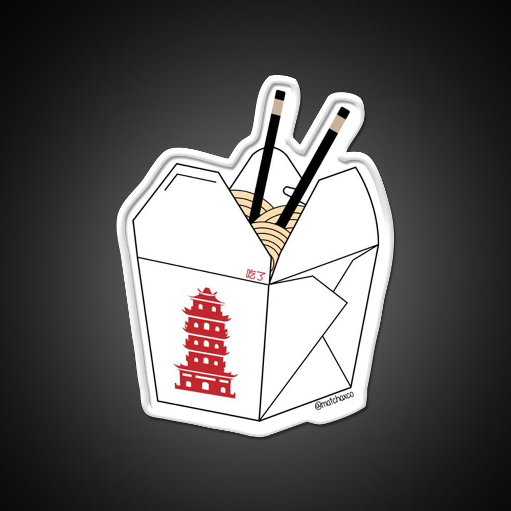 Chinese Takeout Box Led Neon Sign Chinese Food Wall Art Rgb Color